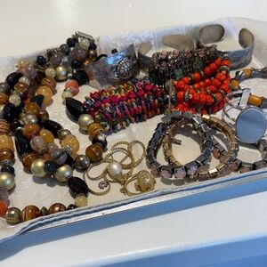 Tribal Boho turtle eleohant fish Multicolor Beaded Jewelry Bundle #182